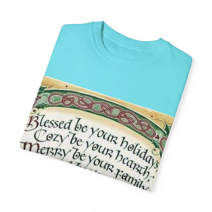 Blessed Be Your Holiday Tee – Celtic-Inspired Unisex Garment-Dyed