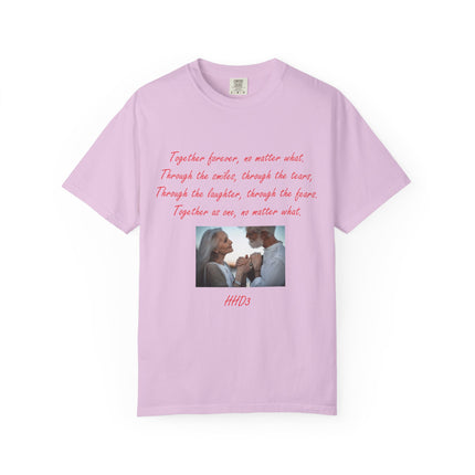Romantic Photo Quote T-Shirt — "Together forever, no matter what" Couple Tee
