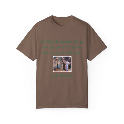 Chesterton Quote T-Shirt – Resurrection Design – Unisex Tee