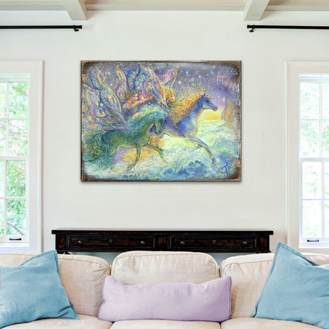 Race You to Fairyland Fantasy Wooden Wall Art by Josephine Wall - Fantasy Decor - 852134-JW-0