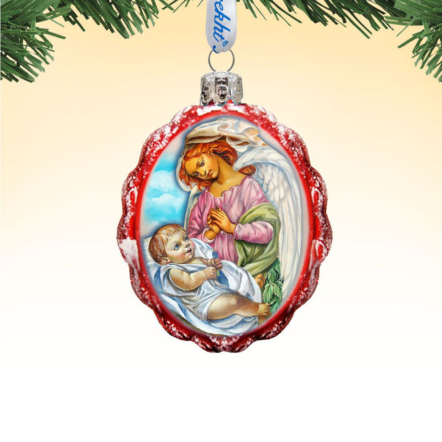 Blessing Child Angel Mercury Glass Ornament by G. DeBrekht - Nativity Holiday Decor - 772019-0