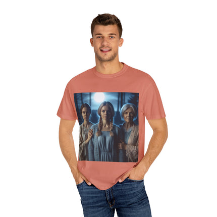 Mystical Sisterhood Tee – Garment-Dyed Shirt of Triple Goddess