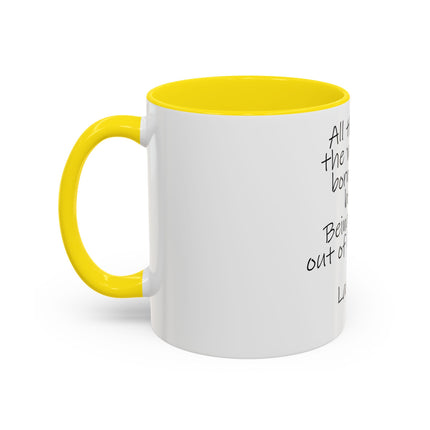 Lao Tzu Quote Accent Coffee Mug — "All things in the world are born out of being" Inspirational Ceramic Tea Mug