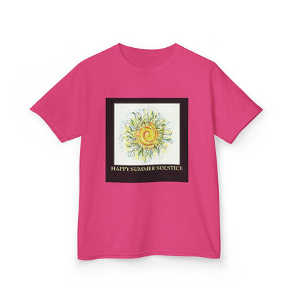 Kids Summer Solstice Tee - Happy Sun Design for Celebrations