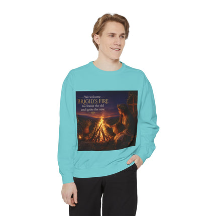 Brigid's Fire Sweatshirt — Celtic Pagan Imbolc Winter Ritual Crewneck