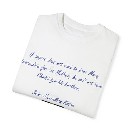 Saint Kolbe Marian Tee – Unisex Garment-Dyed Shirt on Faith & Family