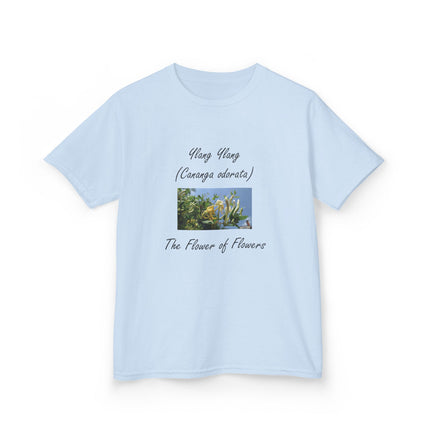 Ylang Ylang Kids Cotton Tee – “Flower of Flowers” Graphic Shirt