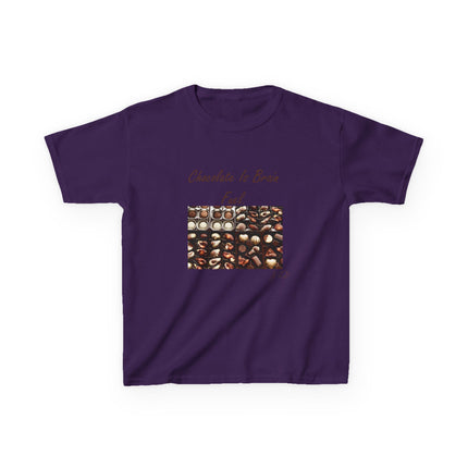 Chocolate Is Brain Fuel Kids Tee – Heavy Cotton – XS–XL