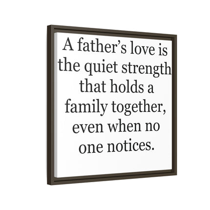 Framed Canvas Wall Art – "A Father's Love" Quote Print