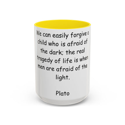 Plato Quote Ceramic Mug – 15oz Accent Cup for Daily Wisdom