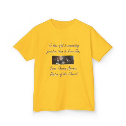 Kids Faith Tee – Saint Thomas Aquinas Quote – Heavy Cotton