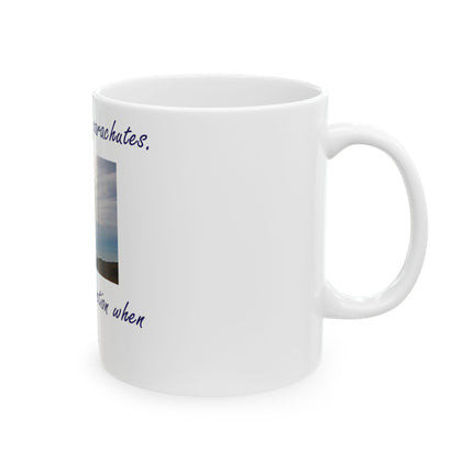 Parachute Quote Mug – 11oz Ceramic Cup for Open-Minded Living