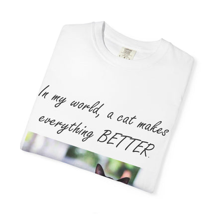 In My World Cat T-Shirt – Unisex Garment-Dyed Tee for Cat Lovers
