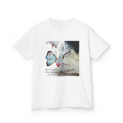 Butterfly Cat Kids Tee – Cute Graphic Shirt for Nature & Joy