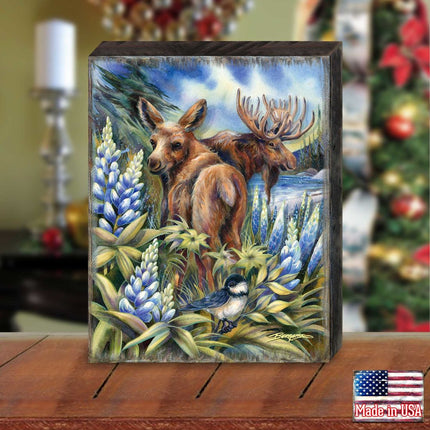 Easily AƒMoosed in Lupine Wooden Wall Art by J. Bergsma - Nature Wildlife Decor - 85922948B-JB-2