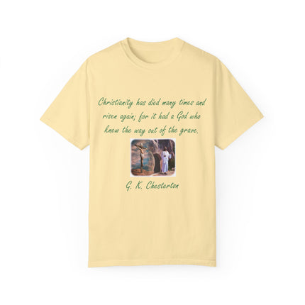 Chesterton Quote T-Shirt – Resurrection Design – Unisex Tee