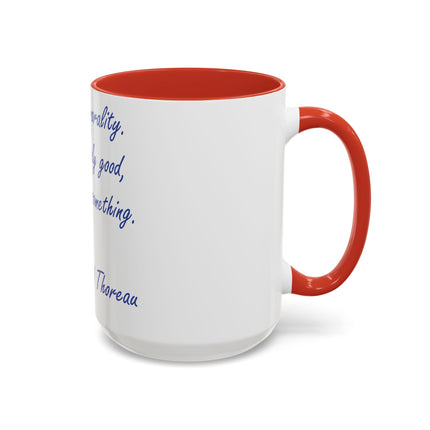 Thoreau Quote Accent Mug – “Aim Above Morality” | 15oz Gift for Coffee Lovers