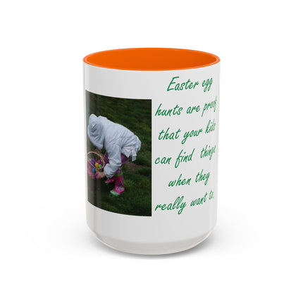 15oz Accent Mug – Easter Egg Hunt Quote for Spring Laughs