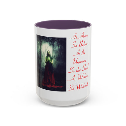 Mystical Accent Mug – “As Above So Below” Wiccan Design, 15oz