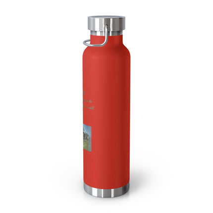 Copper Vacuum Insulated Bottle - 22oz - 'Flower Child' Design - Stylish Eco-Friendly Hydration