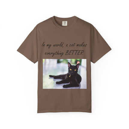 In My World Cat T-Shirt – Unisex Garment-Dyed Tee for Cat Lovers