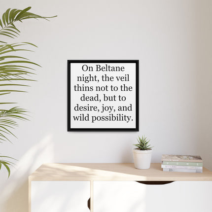 Beltane Quote Canvas Print — "On Beltane night..." Framed Wall Art