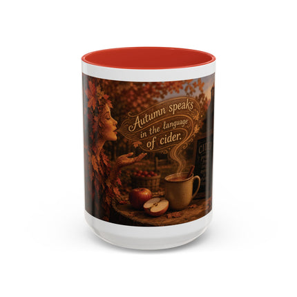 Autumn Speaks Coffee Mug — Fall Cider Rustic Accent Mug