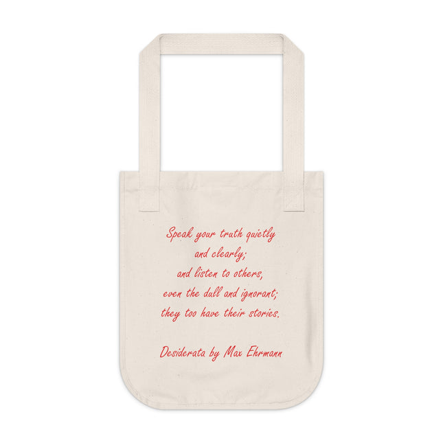 Inspirational Organic Canvas Tote Bag - "Speak Your Truth" Quote