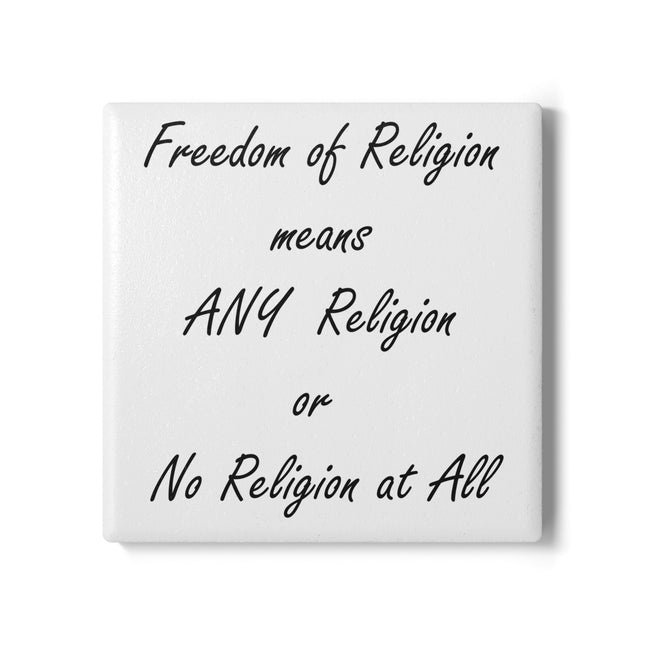 Freedom of Religion Ceramic Coaster – Thoughtful Home Decor Gift
