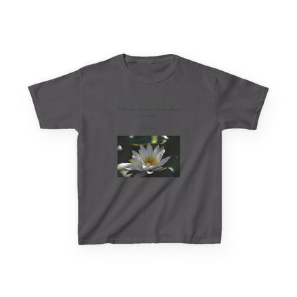 Inspirational Kids Tee – “A Flower Just Blooms” Nature Graphic Shirt