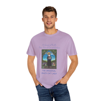 Saint Gertrude Cat Lady Tee – Unisex, Whimsical Design