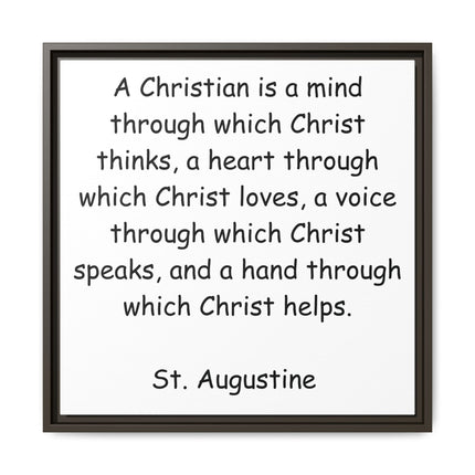 Canvas Wall Art - "A Christian is a mind..." St. Augustine Inspirational Quote (Framed)