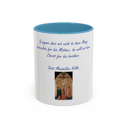 Religious Coffee Mug — Saint Maximilian Kolbe Quote & Sacred Image (11/15oz)