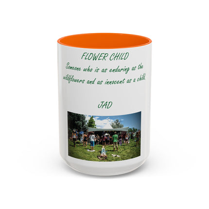 Flower Child Accent Coffee Mug - 15oz - Inspirational Gift for Nature Lovers