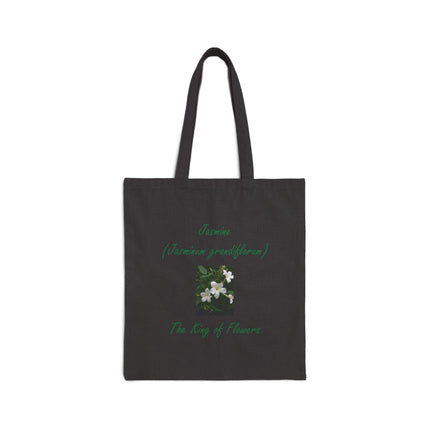 Jasmine Flower Cotton Tote Bag — "The King of Flowers" Botanical Shopper