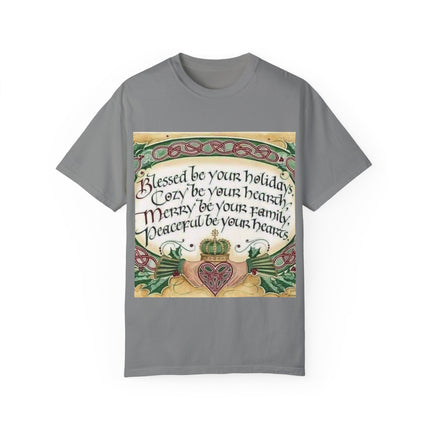 Blessed Be Your Holiday Tee – Celtic-Inspired Unisex Garment-Dyed