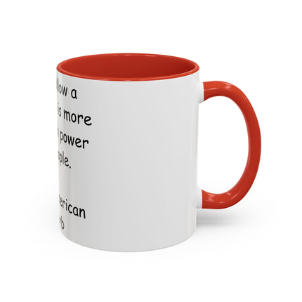 Native Proverb Accent Mug – 11oz Ceramic Cup on Power & Integrity