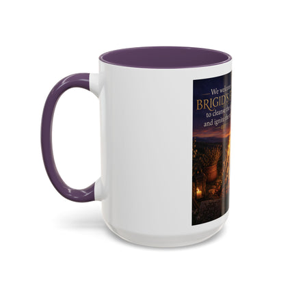 Brigid’s Fire Accent Coffee Mug — Pagan Imbolc Celebration Tea Cup (11/15oz)