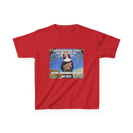 Funny Kids Cat Meme Tee – ‘No One Remembers Me and My Cats’