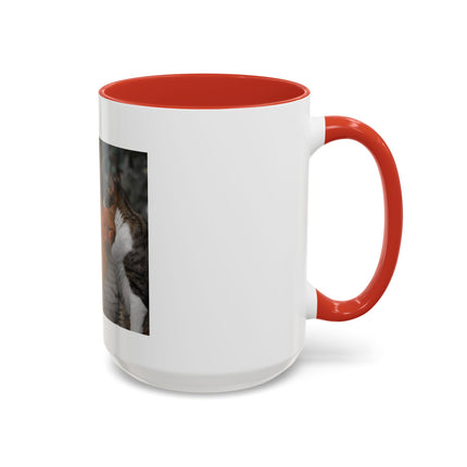 Coffee Mug — "Real Men Love Cats" Accent Ceramic Mug with Cat Photo (11/15 oz)