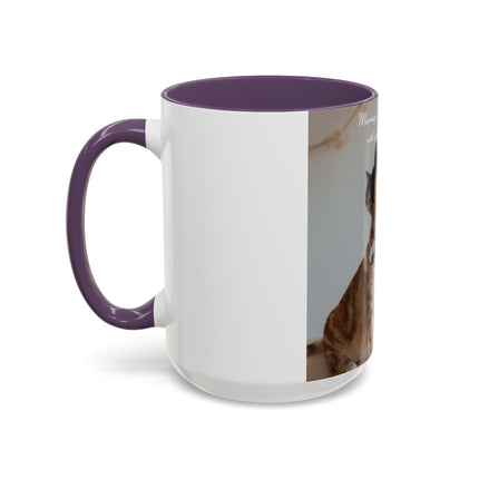Cat Lovers Accent Mug – 15oz Ceramic Cup with Sleepover Quote