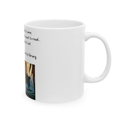 Don’t Burn the Library Mug – 11oz Ceramic for Book Lovers