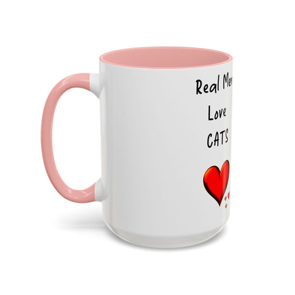 Real Men Love Cats Accent Mug – 15oz Ceramic Gift