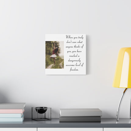 Canvas Wall Art — "Dangerously Awesome Level of Freedom" Inspirational Quote with Photo