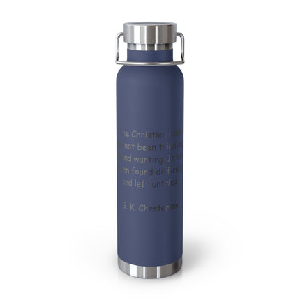 Chesterton Quote Bottle - 22oz Copper Vacuum Insulated