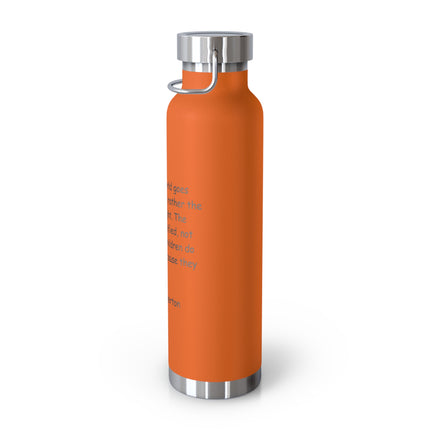 Chesterton Quote Copper Vacuum Bottle — 22oz Insulated Christian Water Bottle