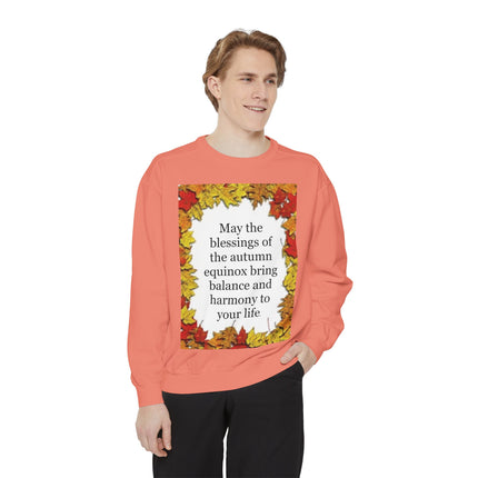 Autumn Equinox Blessings Sweatshirt – Fall Leaves Harmony Crewneck