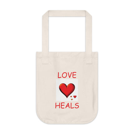 Love Heals Tote – Organic Canvas Bag for Gifts & Gentle Living