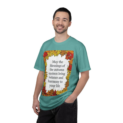 Autumn Equinox Blessings T-Shirt — Fall Leaves Balance & Harmony Tee