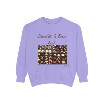 Chocolate Is Brain Fuel Unisex Sweatshirt - Cozy & Fun Gift for Chocolate Lovers